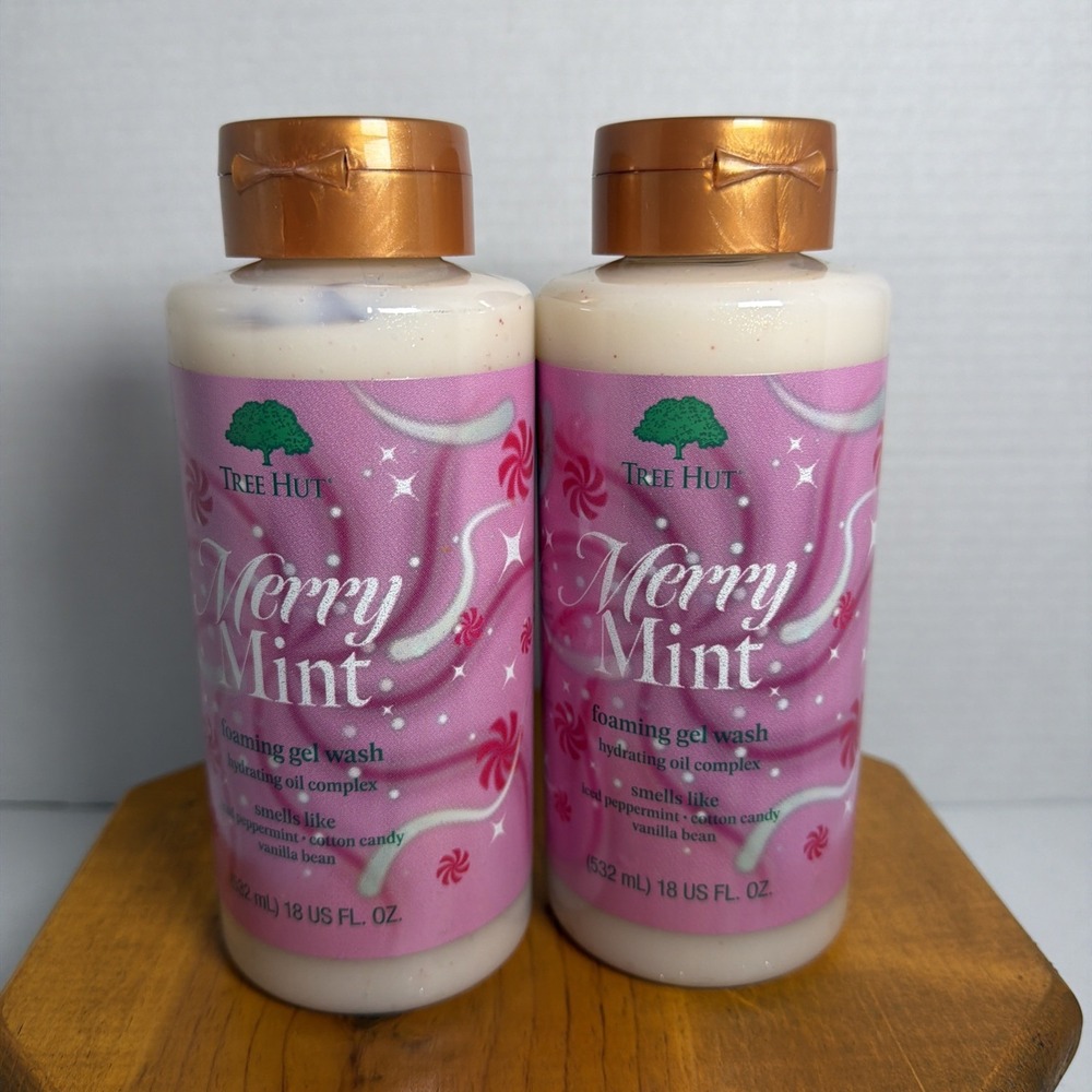 Tree Hut Merry Mint Foaming Gel Wash, 18 fl oz, Lot‎ of 2